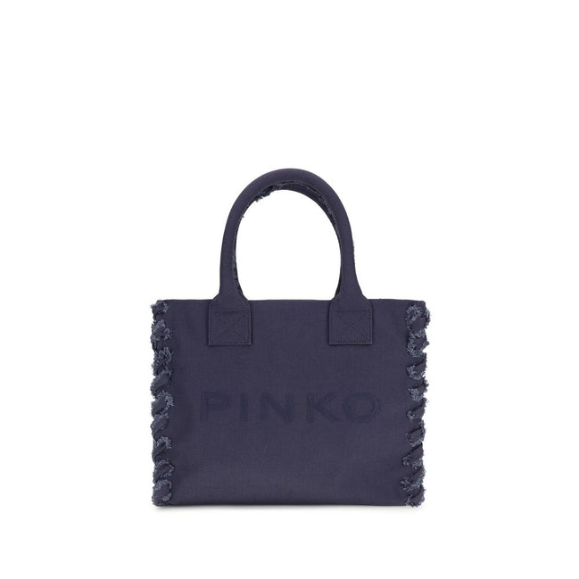 PINKO Μπλε Βαμβακερή Τσάντα Ώμου