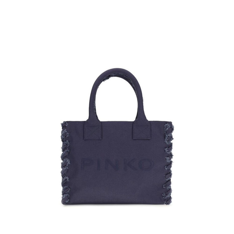PINKO Μπλε Βαμβακερή Τσάντα Ώμου