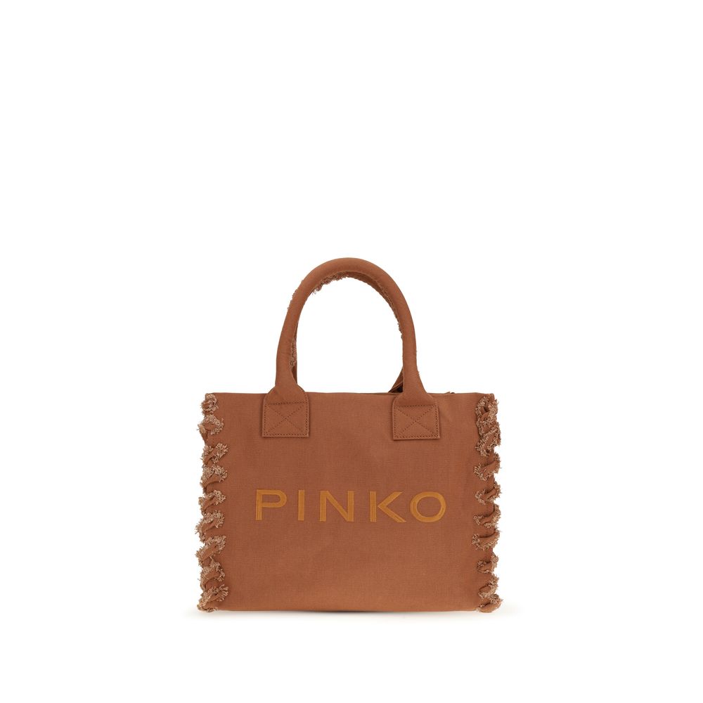 Καφέ βαμβακερή τσάντα ώμου PINKO