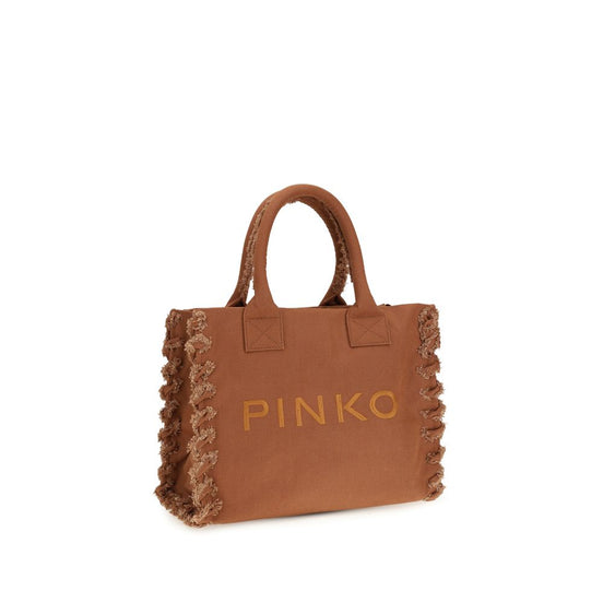 Καφέ βαμβακερή τσάντα ώμου PINKO