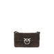 PINKO Brown Calf Leather Bos Taurus Shoulder Bag