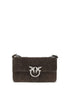 PINKO Brown Calf Leather Bos Taurus Shoulder Bag
