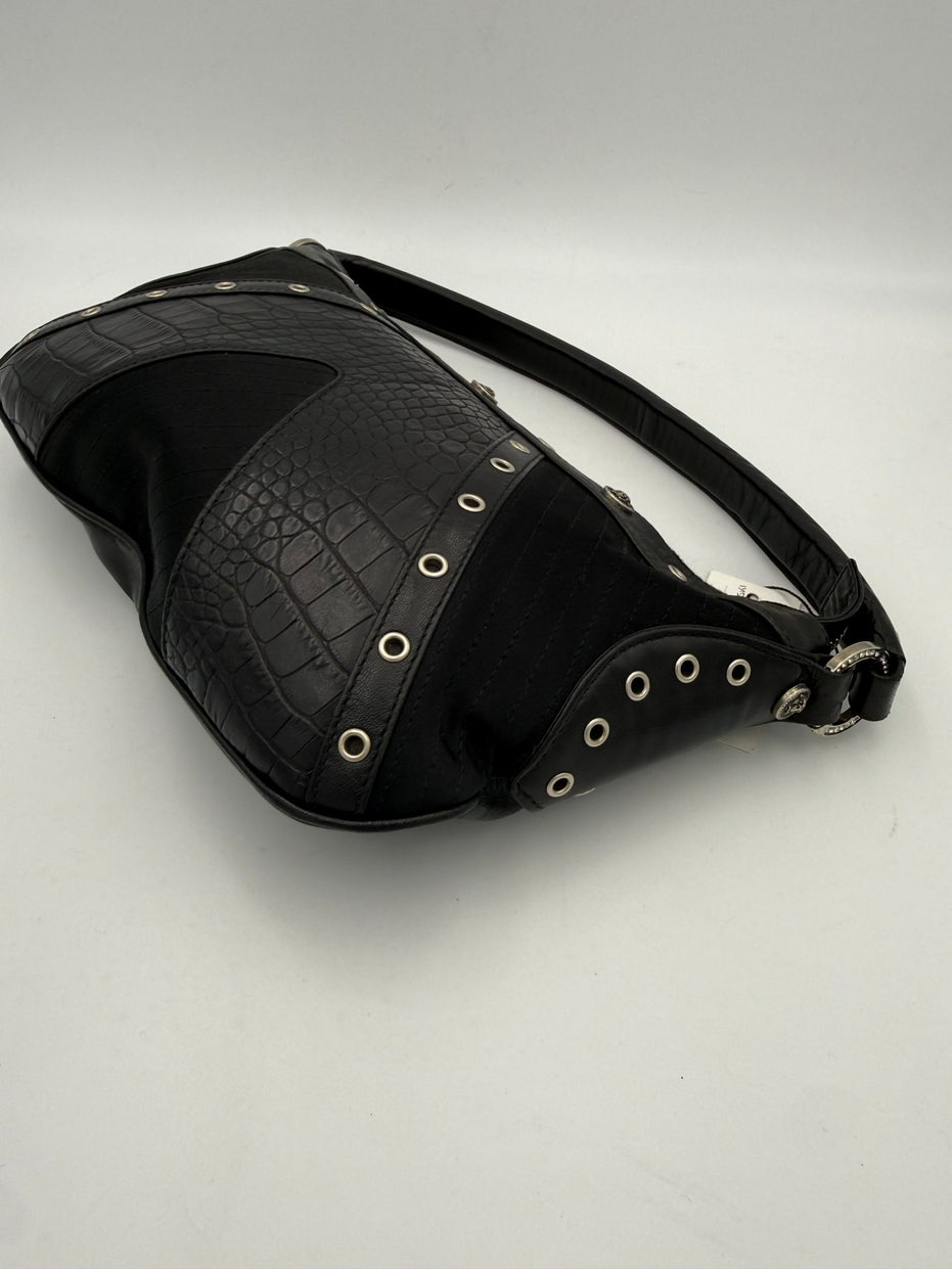 Versace Τσάντα Ώμου Versace από Δέρμα με Μεταλλικές Λεπτομέρειες