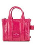 Marc Jacobs The Shiny Crinkle Micro Tote Τσάντα Χιαστί από Δέρμα Magenta