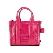 Marc Jacobs The Shiny Crinkle Micro Tote Δερμάτινη Τσάντα Χιαστί Magenta