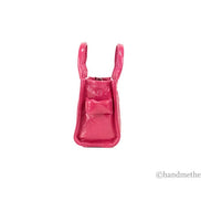 Marc Jacobs The Shiny Crinkle Micro Tote Magenta Leather Crossbody Bag Handbag