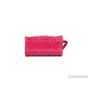 Marc Jacobs The Shiny Crinkle Micro Tote Magenta Leather Crossbody Bag Handbag