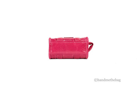 Marc Jacobs The Shiny Crinkle Micro Tote Magenta Leather Crossbody Bag Handbag