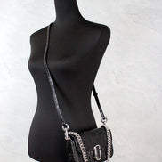 Marc Jacobs The Mini Shoulder Bag Black Embossed Leather Crossbody Bag
