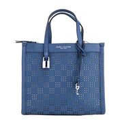Marc Jacobs Mini Grind Blue Sea Perforated Leather Crossbody Tote Bag Purse