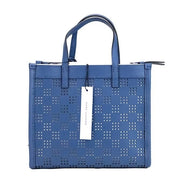 Marc Jacobs Mini Grind Blue Sea Perforated Leather Crossbody Tote Bag Purse