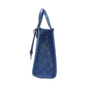 Marc Jacobs Mini Grind Blue Sea Perforated Leather Crossbody Tote Bag Purse