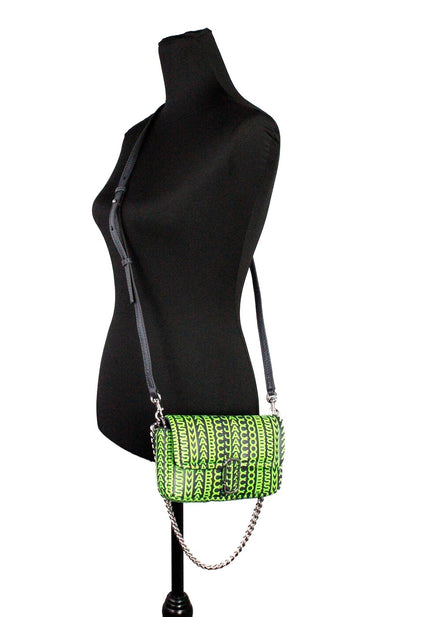 Marc Jacobs Neon Green The Monogram Leather J Marc Mini Shoulder Bag Crossbody