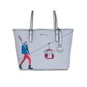 Michael Kors Jet Set Travel Girls Medium Signature Τσάντα Ώμου White MK