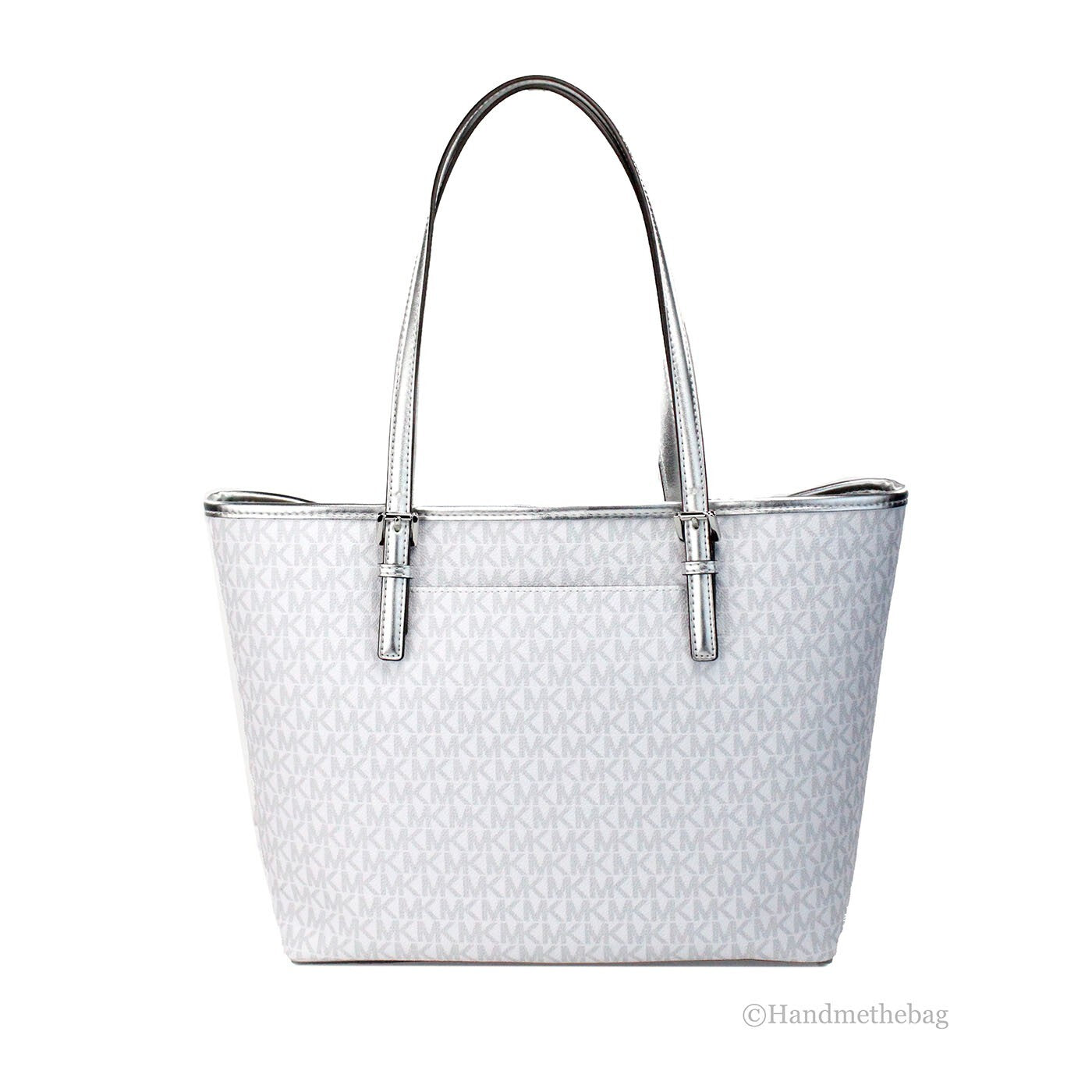 Michael Kors Jet Set Travel Girls Medium Signature Τσάντα Ώμου White MK