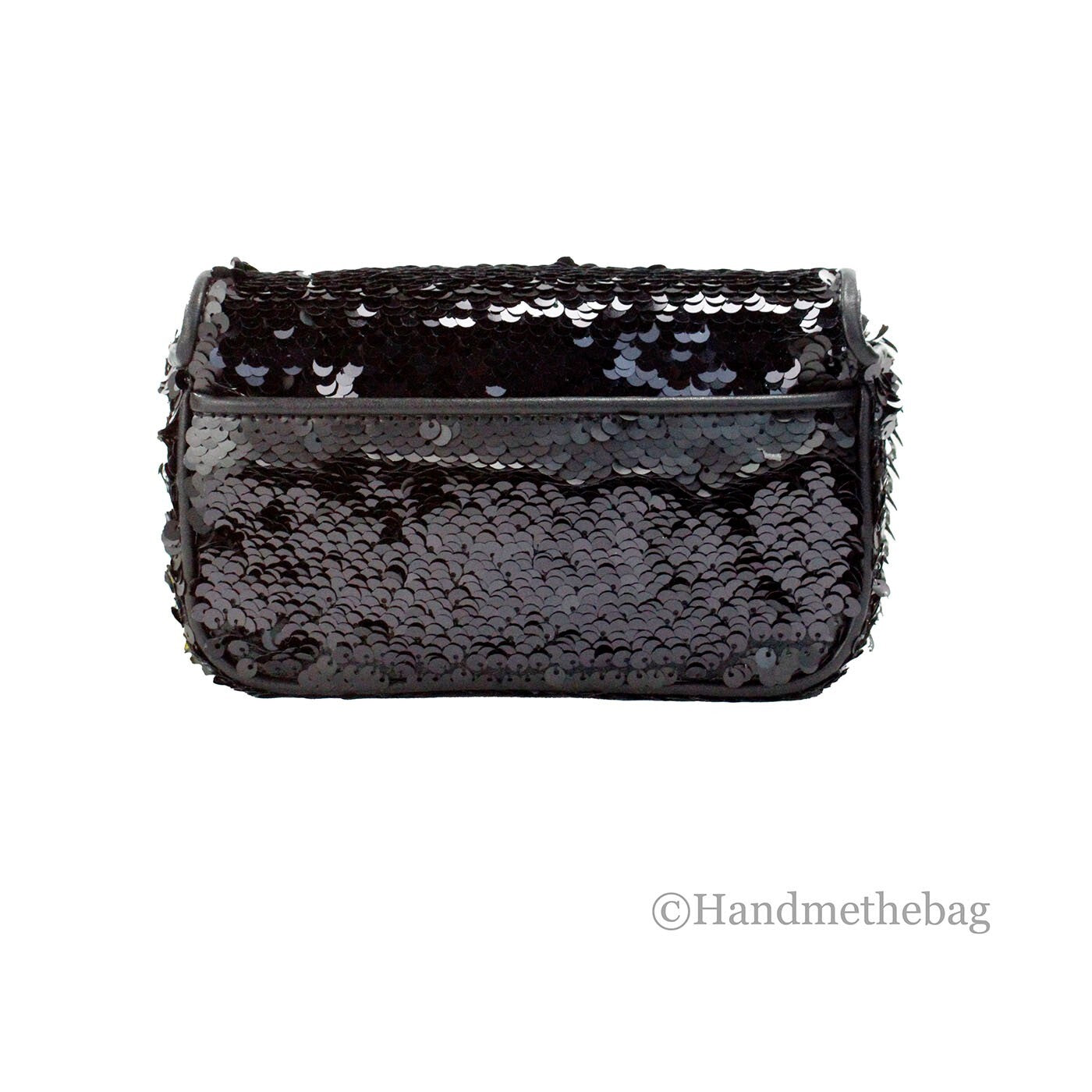 Marc Jacobs The Mini J Marc Τσάντα Ώμου Μαύρη με Παγιέτες Χιαστί