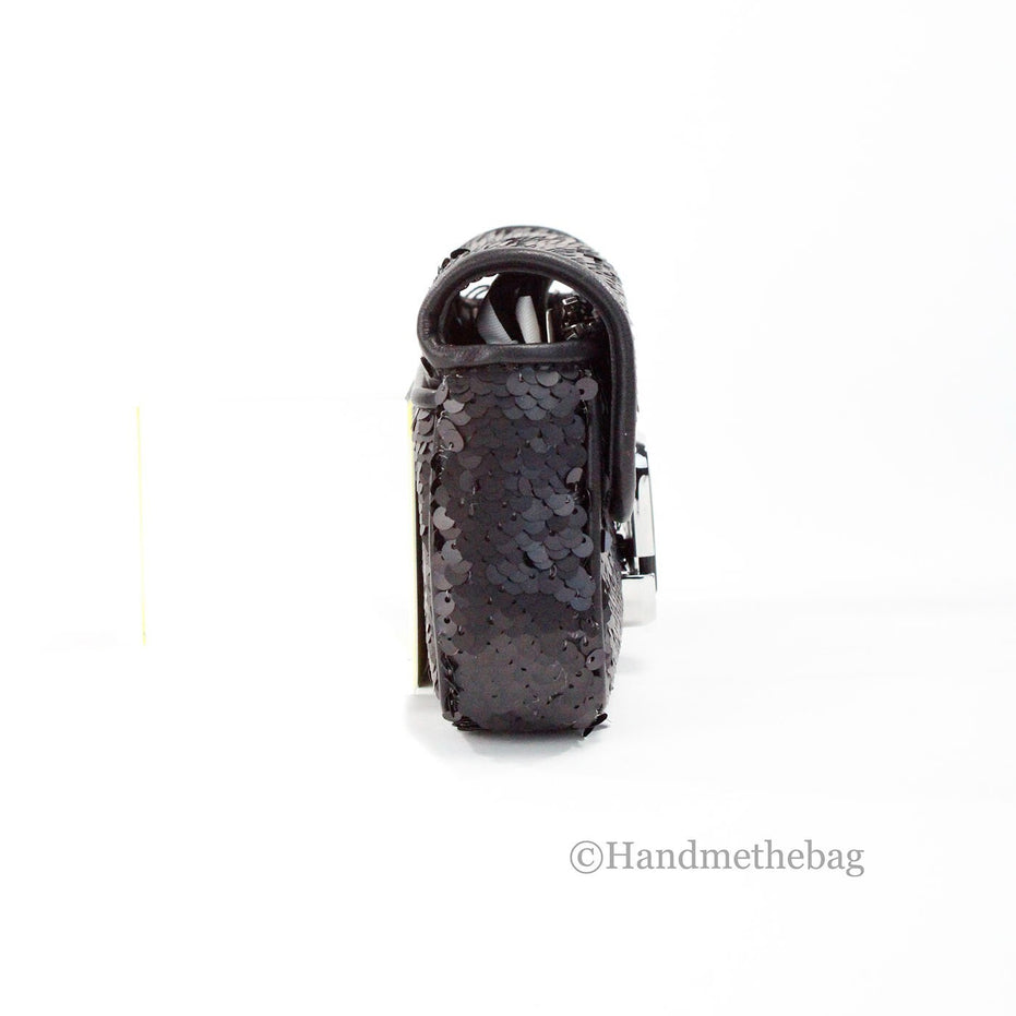 Marc Jacobs The Mini J Marc Shoulder Bag Black Sequined Crossbody Bag