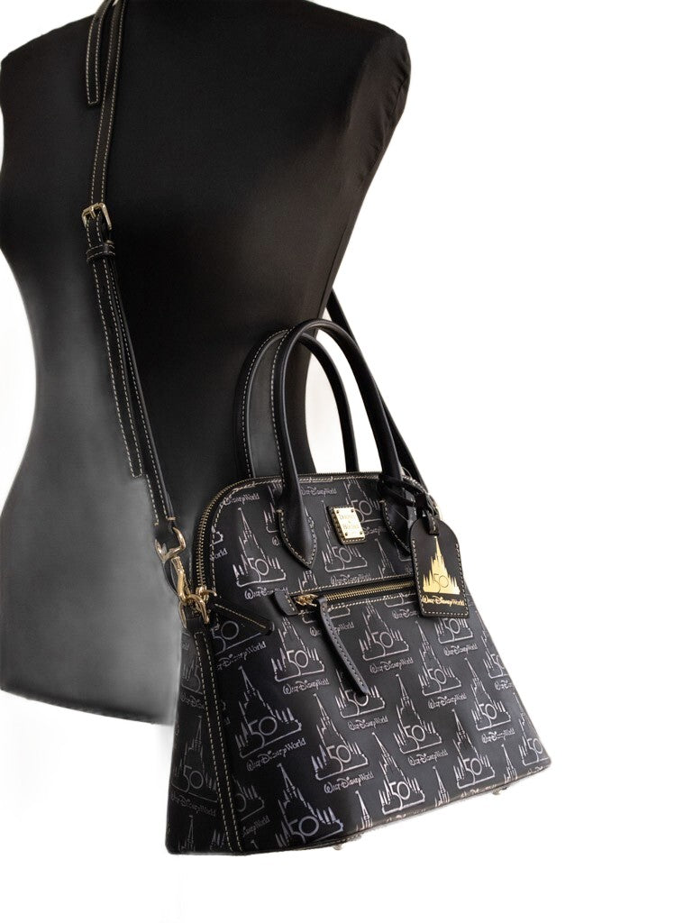 Dooney & Bourke Μαύρη Δερμάτινη Τσάντα Ώμου Walt Disney World 50th Anniversary