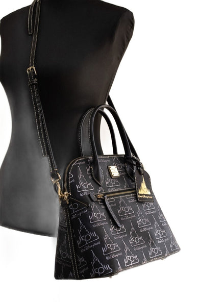 Dooney & Bourke Black Walt Disney World 50th Anniversary Leather Satchel Handbag