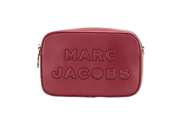 Marc Jacobs Flash Pomegranate Λεία Δερμάτινη Τσάντα Χιαστί με Ανάγλυφο Σχέδιο Κάμερας