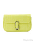 Marc Jacobs The Mini Shoulder Bag Yellow Embossed Leather Crossbody Bag