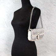 Marc Jacobs The Mini J Marc Shoulder Bag Cream Sequined Crossbody Bag