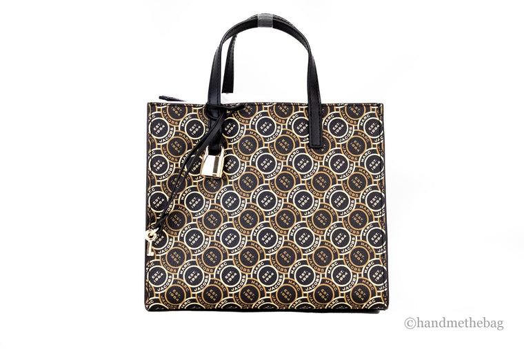 Marc Jacobs Mini Grind Signet Τυπωμένη Δερμάτινη Τσάντα Tote Χιαστί