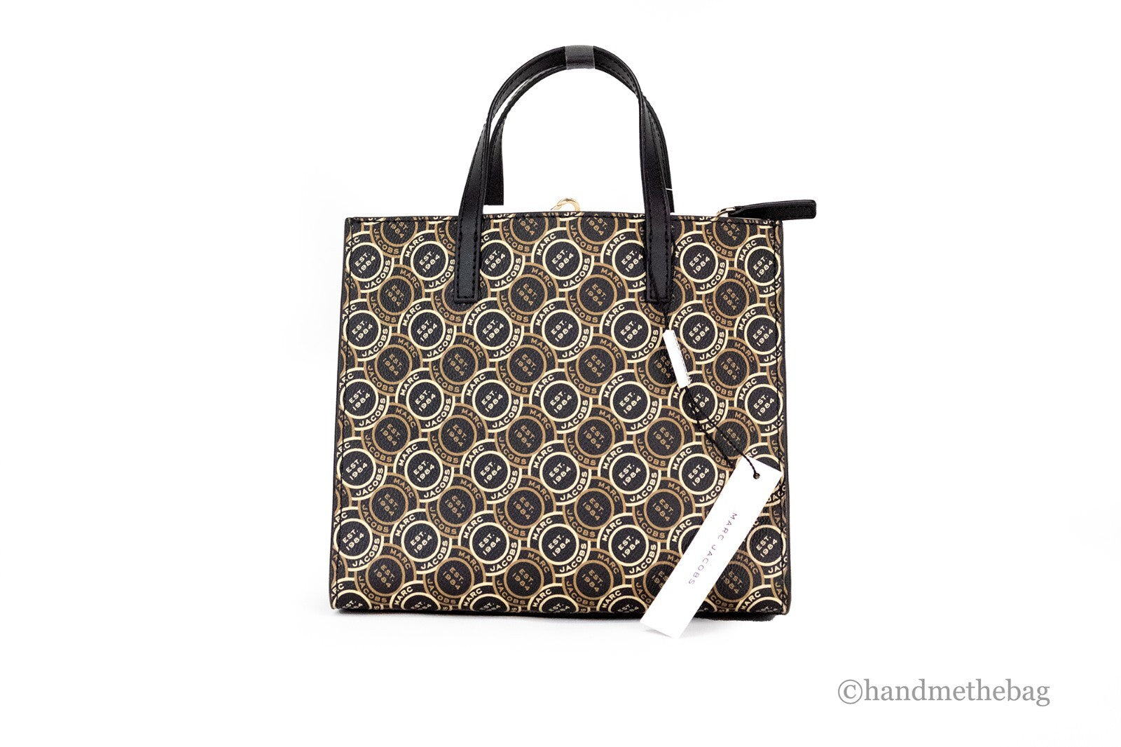 Τσάντα Χειρός Χιαστί Marc Jacobs Mini Grind Signet από Τυπωμένο Δέρμα