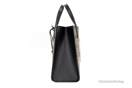 Marc Jacobs Mini Grind Signet Printed Leather Crossbody Tote Handbag Purse