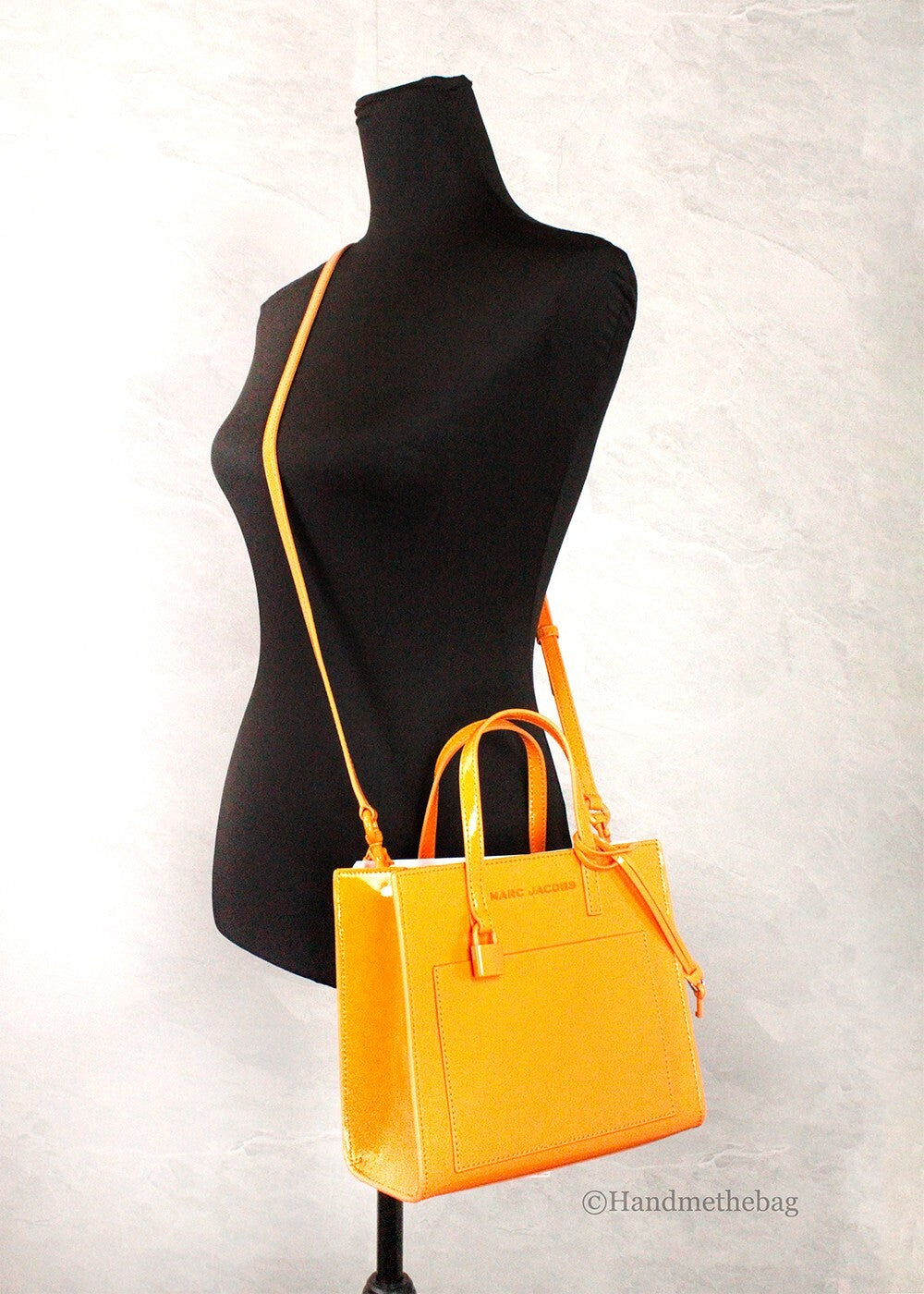 Τσάντα Χειρός Marc Jacobs Mini Grind Scorched Patent Leather Crossbody Tote