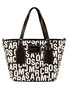 Marc Jacobs Small Black White Monogram Print Saffiano Leather Tote Crossbody Bag