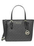 Michael Kors XS Carry All Jet Set Travel Womens Tote (BLACK SIG/GOLD)