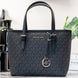 Michael Kors XS Carry All Jet Set Travel Womens Tote (BLACK SIG/GOLD)