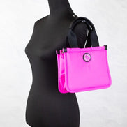 Marc Jacobs Small Neon Fuchsia Nylon Fabric Tote Convertible Bag Purse