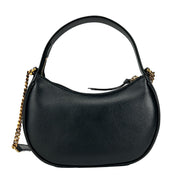 Τσάντα Versace Quilted Black Leather Half Moon Chain Crossbody