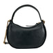 Versace Quilted Black Leather Half Moon Chain Crossbody Bag