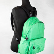 Versace Large Bright Green Nylon Fabric Medusa Shoulder Backpack Bookbag