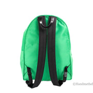 Versace Large Bright Green Nylon Fabric Medusa Shoulder Backpack Bookbag