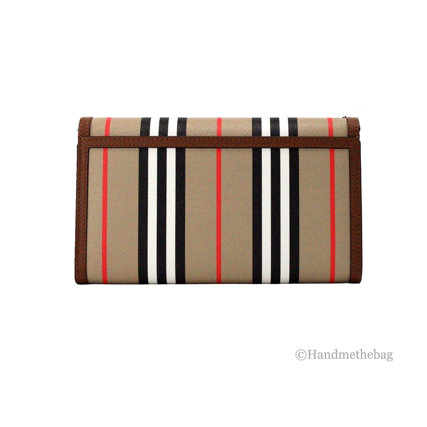 Τσάντα Χιαστί Burberry Hannah Icon Stripe Archive Tan E-Canvas Leather Wallet