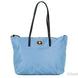 Versace Portuna Medusa Medium Cornflower Blue Nylon Leather Tote Bag Purse