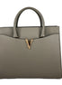 Τσάντα Versace Virtus Large Leather Top Handle Satchel Tote Γκρι