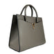 Τσάντα Versace Virtus Large Leather Top Handle Satchel Tote Γκρι