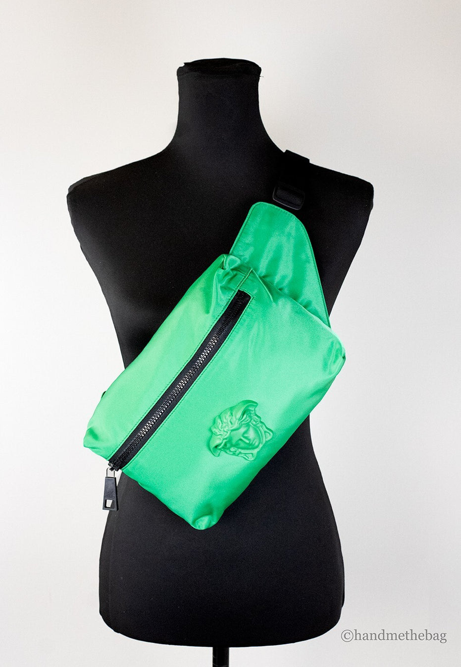 Τσαντάκι Μέσης Versace Small Bright Green Nylon Matte Medusa