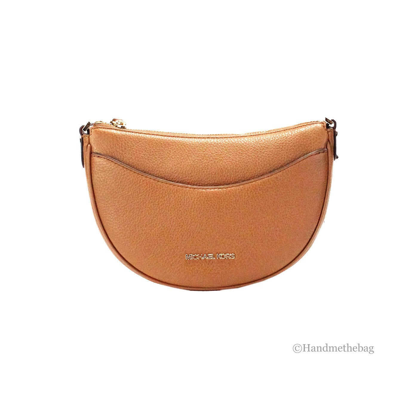 Michael Kors Dover Small Luggage Τσάντα Χιαστί από Φυσικό Δέρμα σε Σχήμα Μισοφέγγαρου