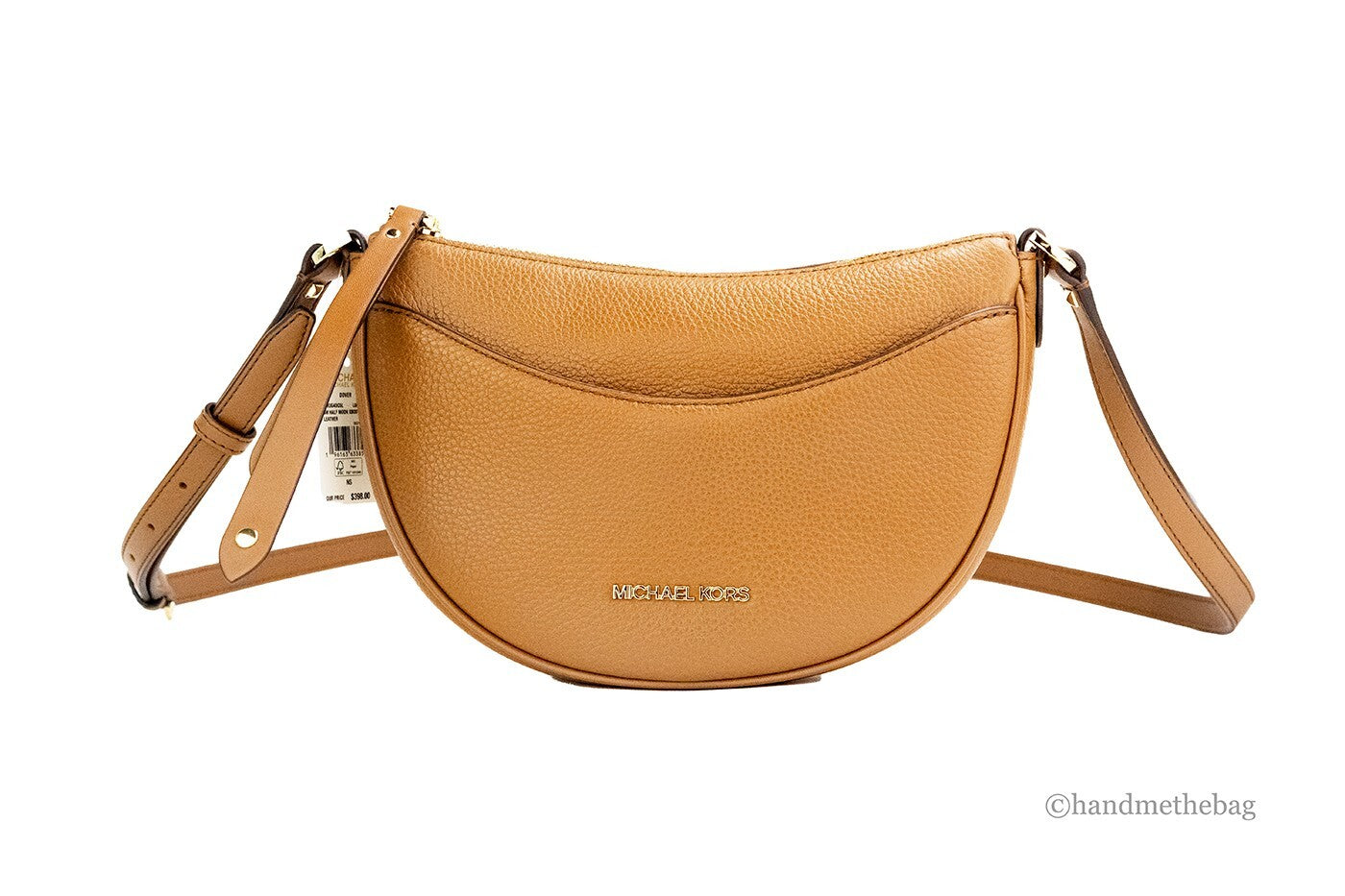 Michael Kors Dover Small Luggage Τσάντα Χιαστί από Φυσικό Δέρμα σε Σχήμα Μισοφέγγαρου