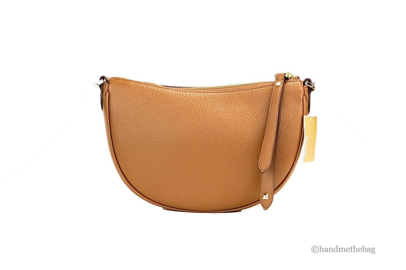 Michael Kors Dover Small Luggage Τσάντα Χιαστί από Φυσικό Δέρμα σε Σχήμα Μισοφέγγαρου