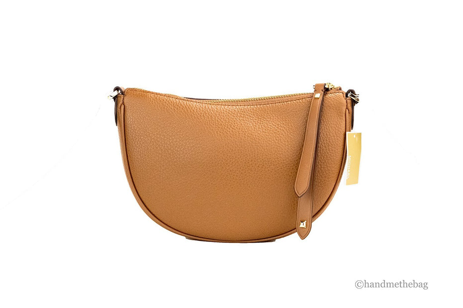 Michael Kors Dover Small Luggage Τσάντα Χιαστί από Φυσικό Δέρμα σε Σχήμα Μισοφέγγαρου