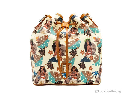Dooney & Bourke Disney Medium Moana Coated Cotton Bucket Crossbody Bag Purse