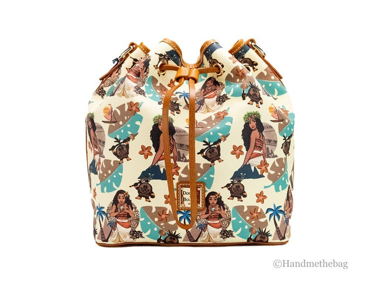 Dooney & Bourke Disney Medium Moana Coated Cotton Bucket Crossbody Bag Purse