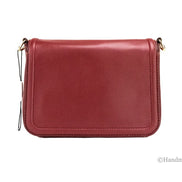 Marc Jacobs Medium Metal Signet Syrah Smooth Leather Flap Crossbody Purse Bag